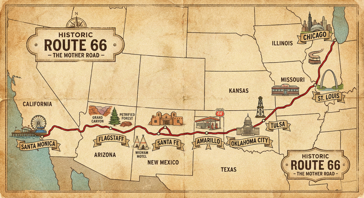 I'm Riding Route 66 in Four Days